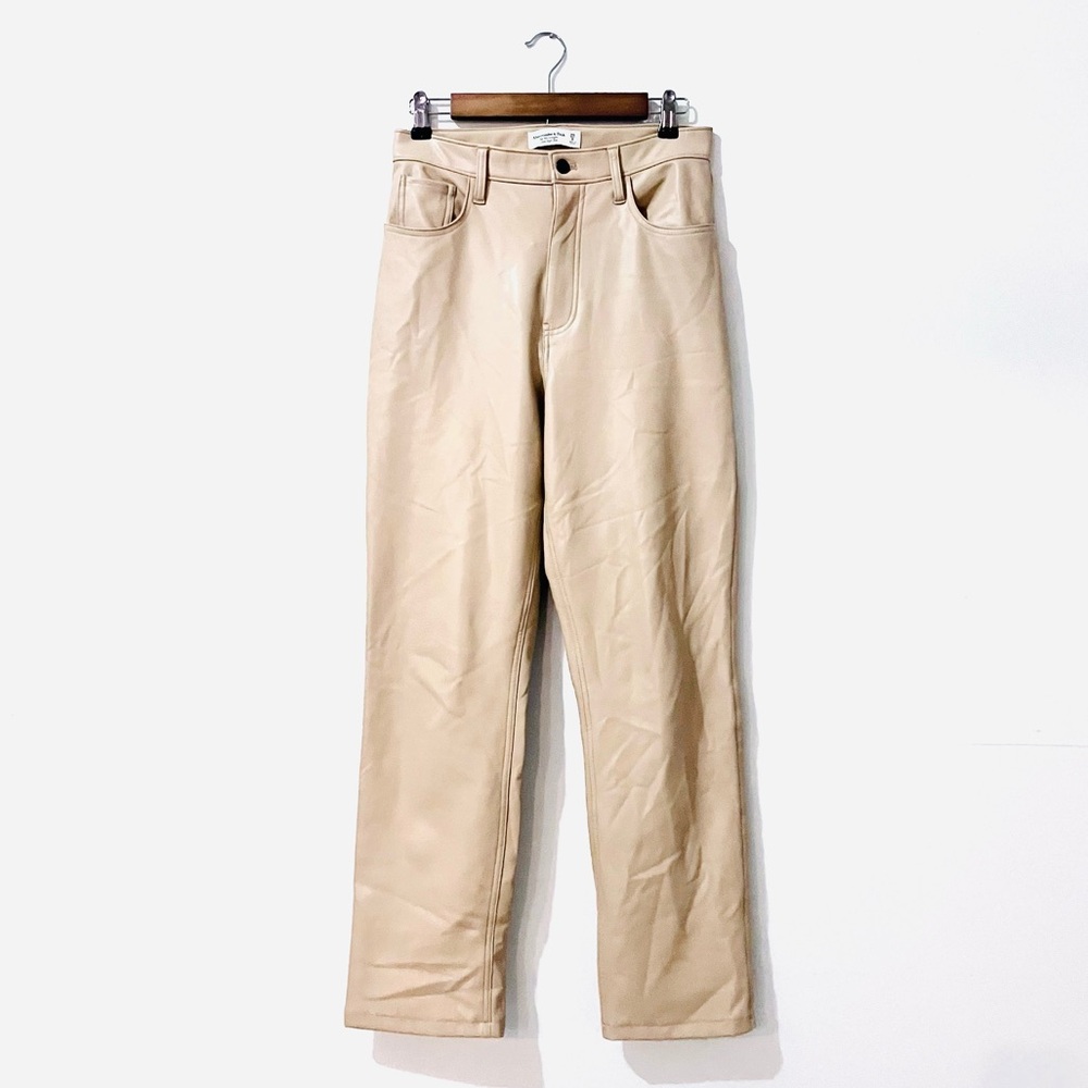 Abercrombie 90’s Straight Leg Super High Waist Faux Leather Pant - Picture 7 of 8